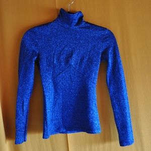Blue Glitter Turtleneck